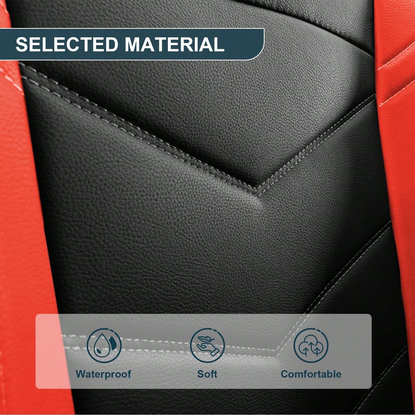 5 Seats Full-Cover PU Leather Car Seat Covers, Full Coverage Wrapping Wear-Resistant Auto Seat Protectors, Waterproof Easy Install Universal Car Seat Cushions, Premium PU Leather Auto Interior Accesso