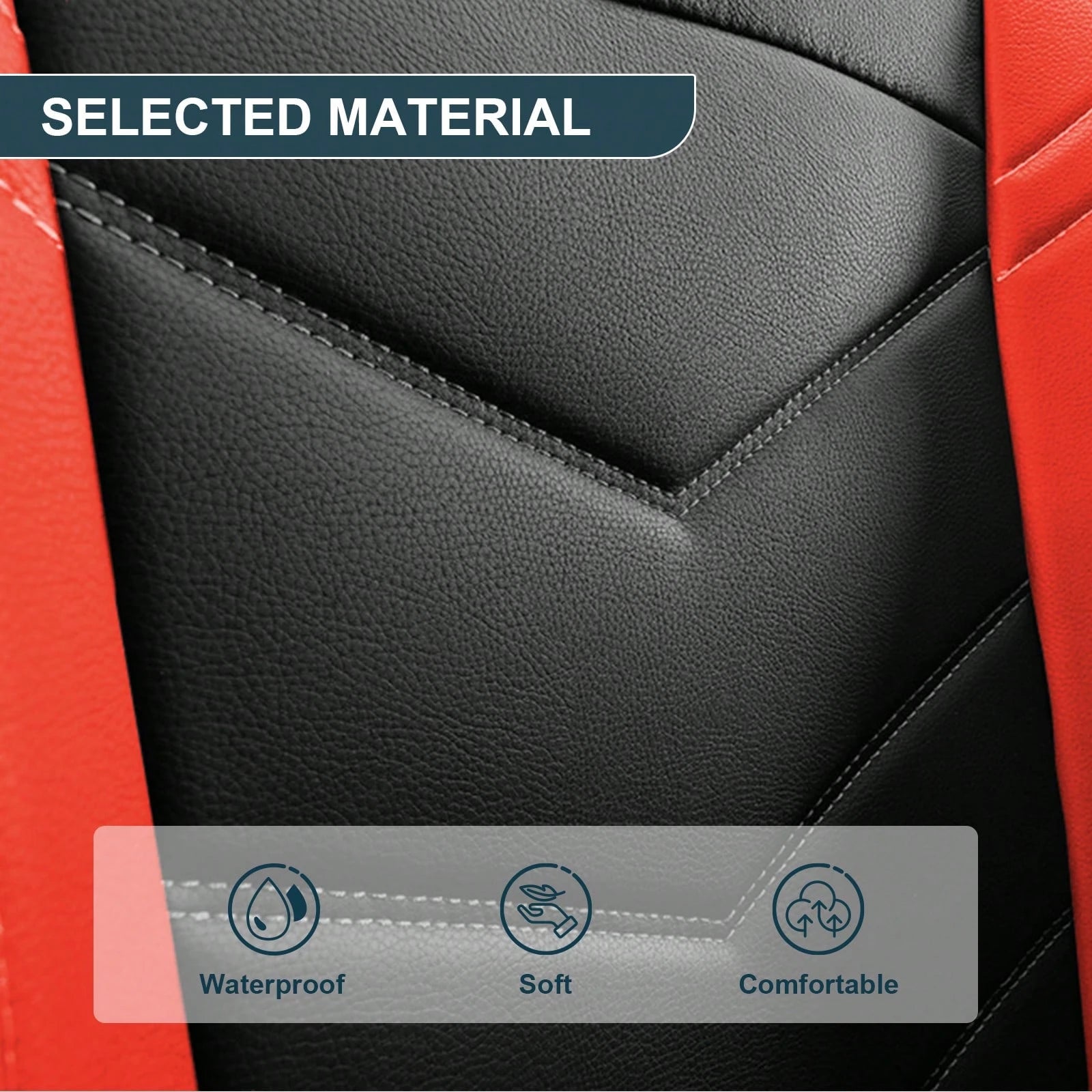 5 Seats Full-Cover PU Leather Car Seat Covers, Full Coverage Wrapping Wear-Resistant Auto Seat Protectors, Waterproof Easy Install Universal Car Seat Cushions, Premium PU Leather Auto Interior Accesso