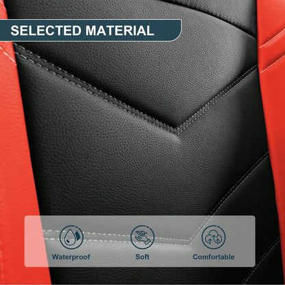 5 Seats Full-Cover PU Leather Car Seat Covers, Full Coverage Wrapping Wear-Resistant Auto Seat Protectors, Waterproof Easy Install Universal Car Seat Cushions, Premium PU Leather Auto Interior Accesso