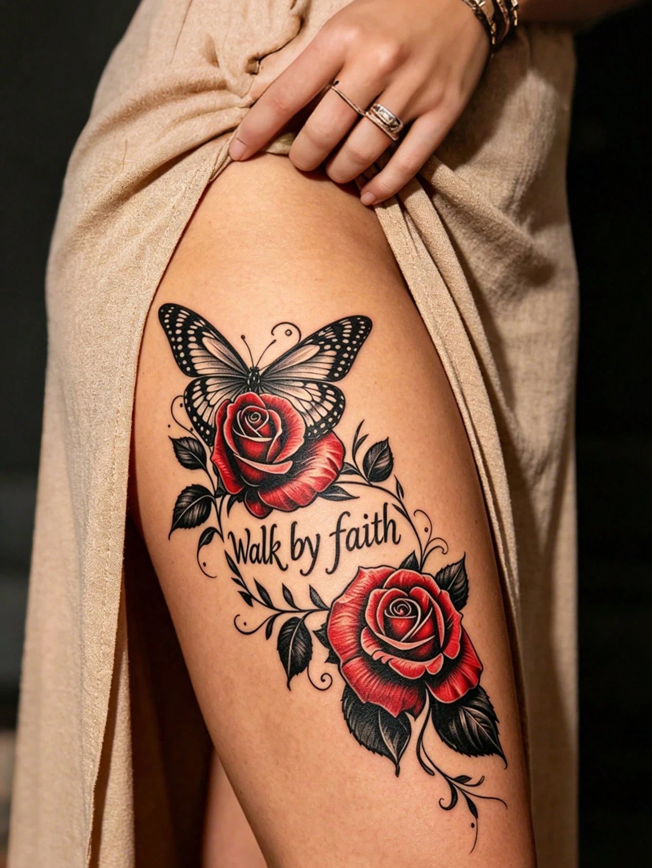 5 Sheets Of Colorful Butterfly Tattoo Stickers, Fake Tattoos With Butterfly And Flower Pattern Designs, Waterproof Realistic Easy-To-Use Temporary Tattoo, Suitable For Use On Legs, Abdomen And Arms, A