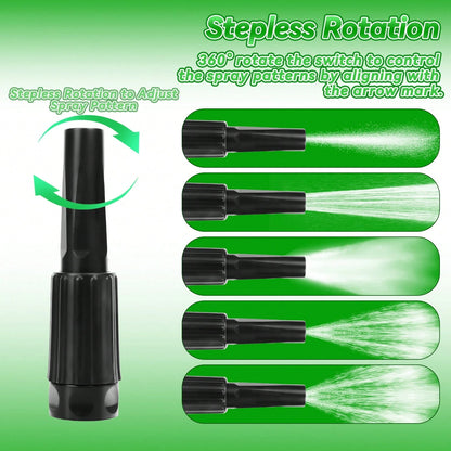 50/100 Feet Garden Stainless Steel Water Hose With Three Fittings Sprinklers & 10 Nozzles Flexible Durable Kink-Free Puncture Resistant Metal Hose For Patio Outdoor Use