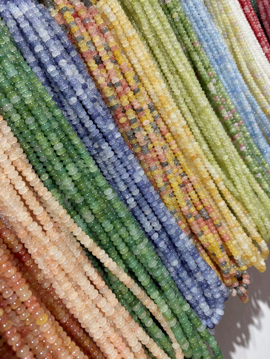 50/100pcs 5mm X 8mm Imitation Jade, Agate, Abacus Beads, Loose Beads, Wheel Beads, Spacer Beads For DIY Jewelry Making, Bracelets, Keychains, Necklaces, Crafts Decoration, Colorful Beads Material To I