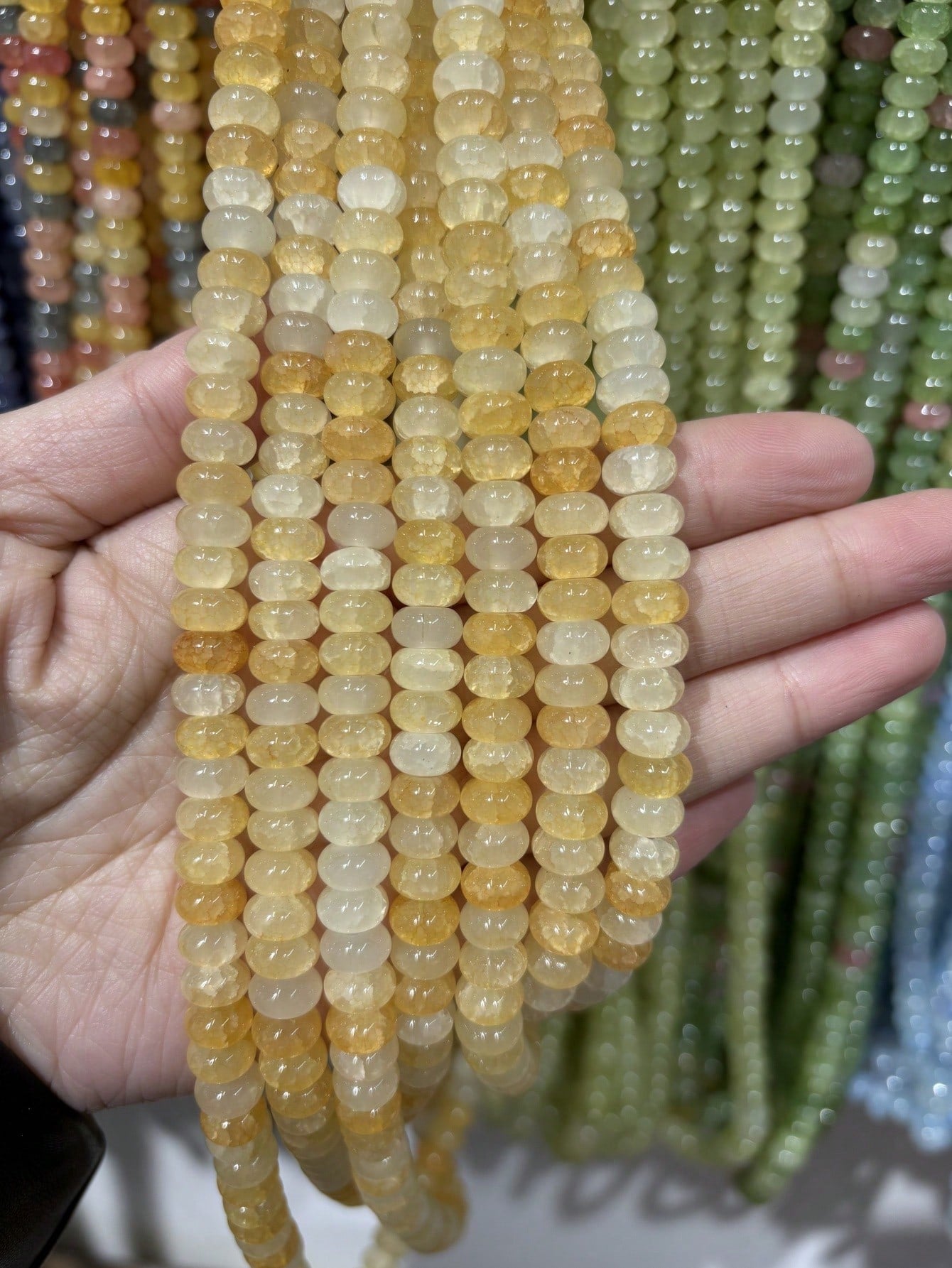 50/100pcs 5mm X 8mm Imitation Jade, Agate, Abacus Beads, Loose Beads, Wheel Beads, Spacer Beads For DIY Jewelry Making, Bracelets, Keychains, Necklaces, Crafts Decoration, Colorful Beads Material To I
