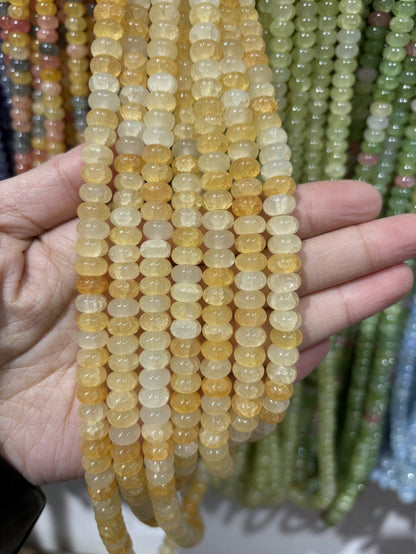 50/100pcs 5mm X 8mm Imitation Jade, Agate, Abacus Beads, Loose Beads, Wheel Beads, Spacer Beads For DIY Jewelry Making, Bracelets, Keychains, Necklaces, Crafts Decoration, Colorful Beads Material To I