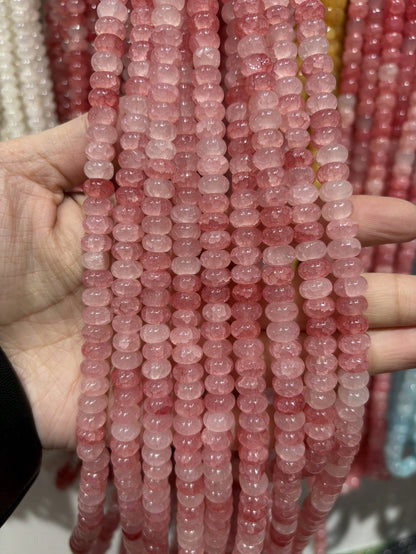 50/100pcs 5mm X 8mm Imitation Jade, Agate, Abacus Beads, Loose Beads, Wheel Beads, Spacer Beads For DIY Jewelry Making, Bracelets, Keychains, Necklaces, Crafts Decoration, Colorful Beads Material To I