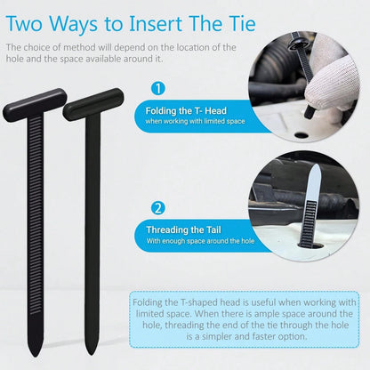 50/100pcs Heavy Duty Nylon Cable Ties With Lock, Self-Locking Zip Tie, Plastic Cable Tie Mounts With Nail And Button Design, For Automotive Underbody, Bumper, Trunk Cover, Daily Cable Tie Fixing Mater