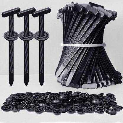 50/100pcs Heavy Duty Nylon Cable Ties With Lock, Self-Locking Zip Tie, Plastic Cable Tie Mounts With Nail And Button Design, For Automotive Underbody, Bumper, Trunk Cover, Daily Cable Tie Fixing Mater