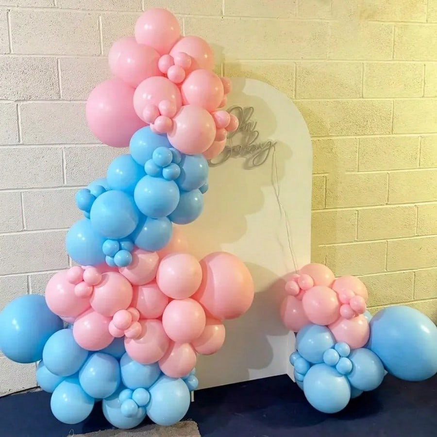 50pcs 10-Inch Pink And Blue Latex Balloons, Suitable For Gender Reveal, Anniversary, Birthday Party, Princess Decorations, Weddings, Indoor And Outdoor Decorations