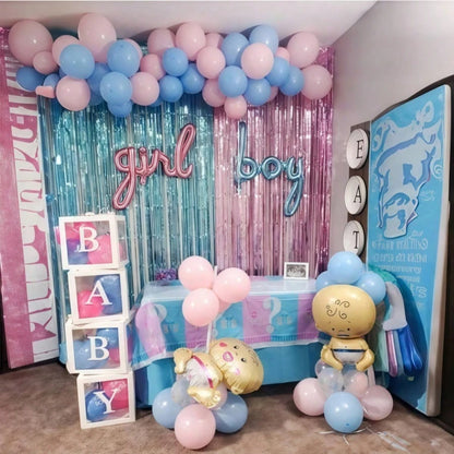 50pcs 10-Inch Pink And Blue Latex Balloons, Suitable For Gender Reveal, Anniversary, Birthday Party, Princess Decorations, Weddings, Indoor And Outdoor Decorations