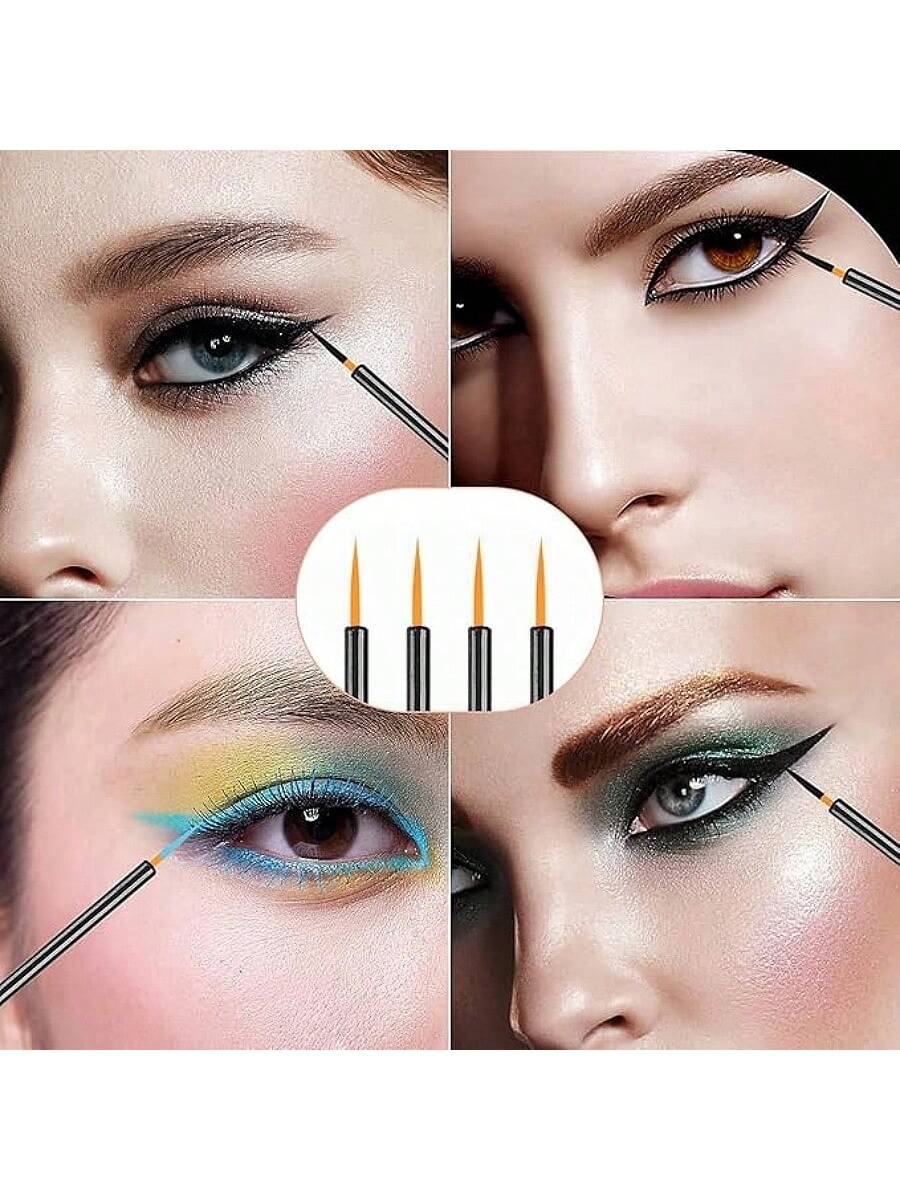 50pcs 100Pcs 200pcs/Set Disposable Eyeliner Brushes With Cap Fine Fiber Nail Art Pen Applicators Wand Professional Cosmetic Mini Makeup Tools,Eyebrow Brush,Eyeshadow Brush,Spoolie,Spoolie Brush,Giveaw