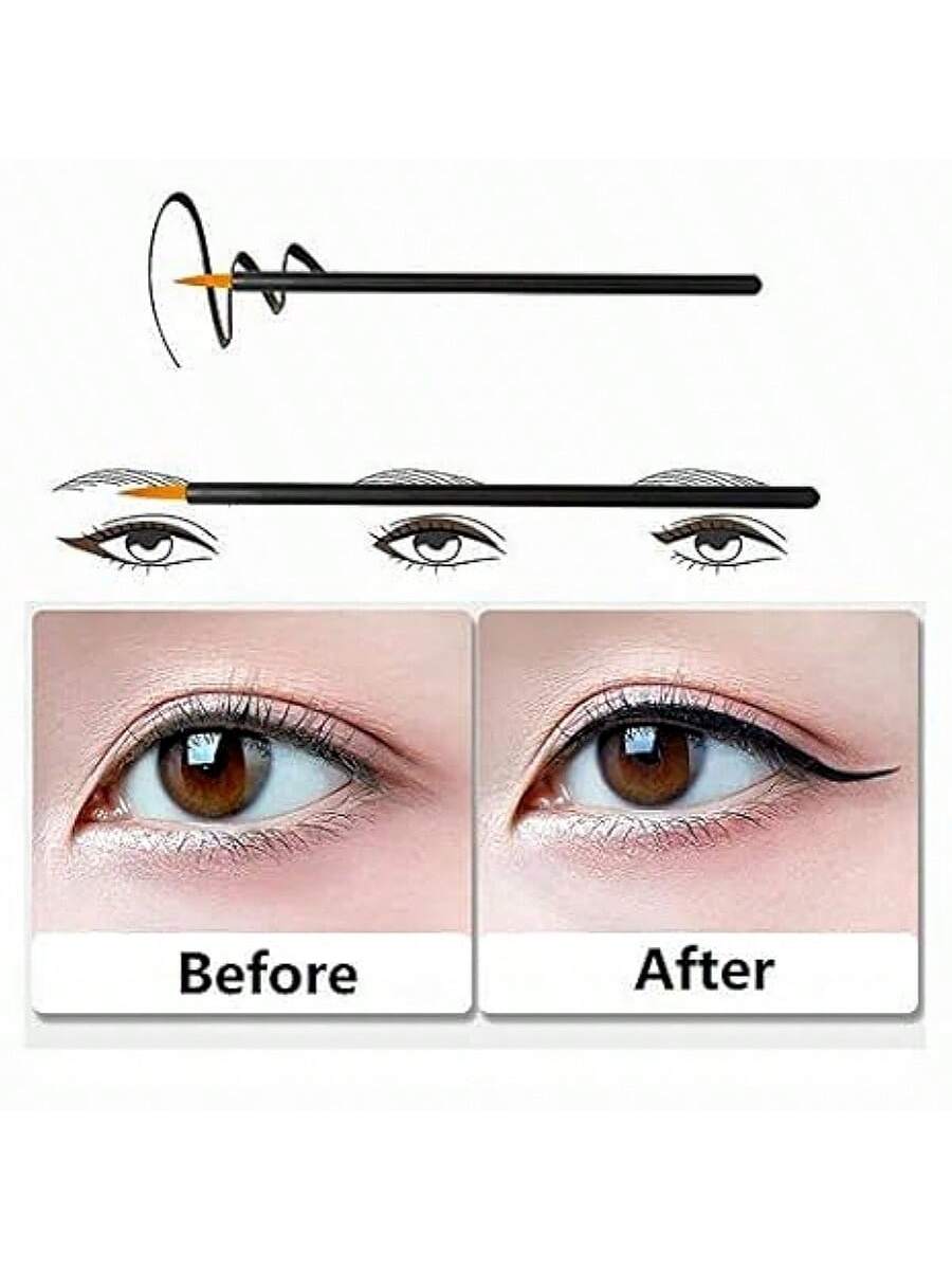 50pcs 100Pcs 200pcs/Set Disposable Eyeliner Brushes With Cap Fine Fiber Nail Art Pen Applicators Wand Professional Cosmetic Mini Makeup Tools,Eyebrow Brush,Eyeshadow Brush,Spoolie,Spoolie Brush,Giveaw
