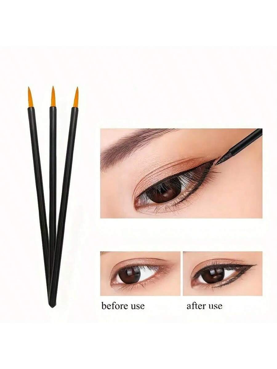 50pcs 100Pcs 200pcs/Set Disposable Eyeliner Brushes With Cap Fine Fiber Nail Art Pen Applicators Wand Professional Cosmetic Mini Makeup Tools,Eyebrow Brush,Eyeshadow Brush,Spoolie,Spoolie Brush,Giveaw