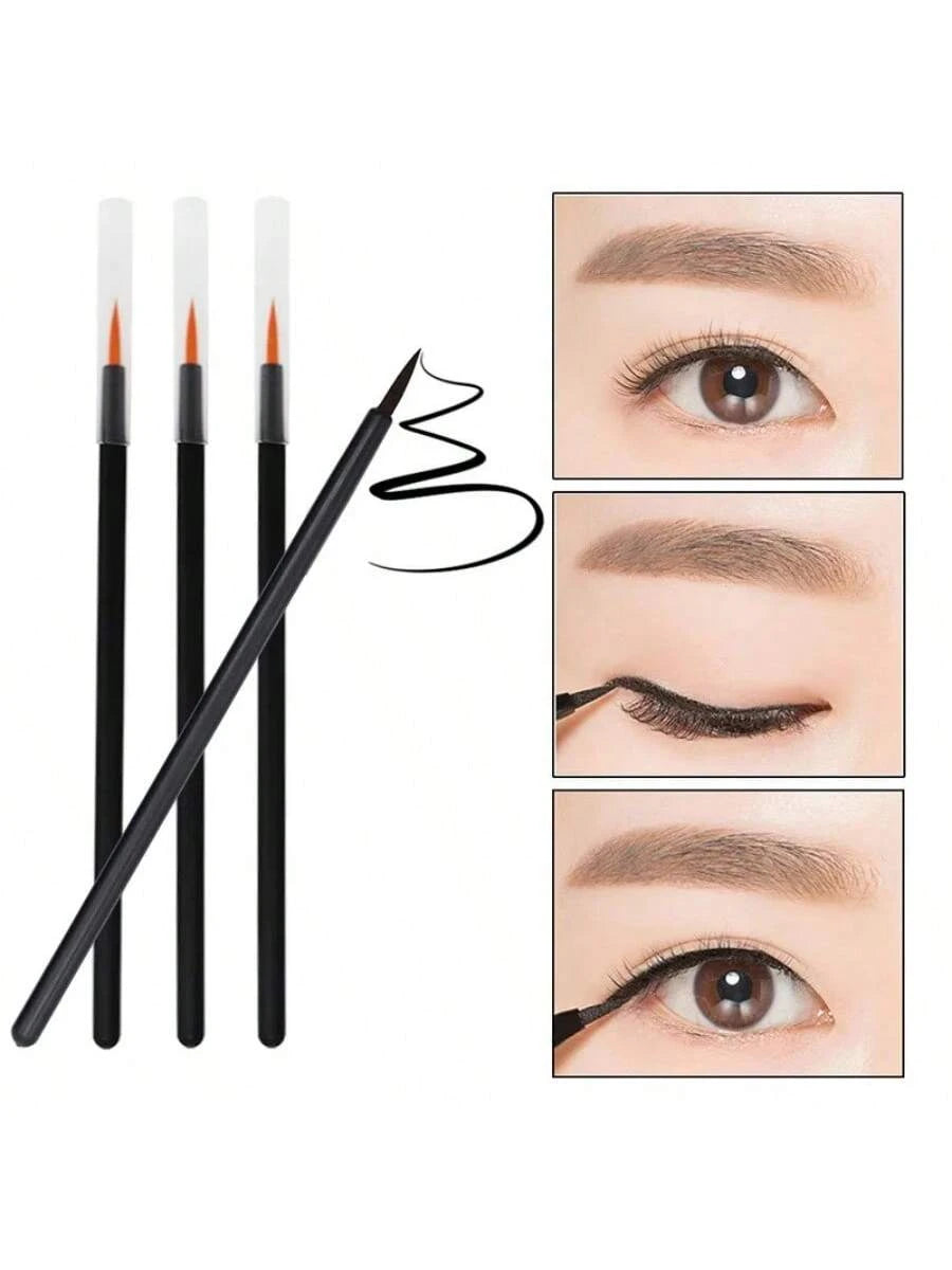 50pcs 100Pcs 200pcs/Set Disposable Eyeliner Brushes With Cap Fine Fiber Nail Art Pen Applicators Wand Professional Cosmetic Mini Makeup Tools,Eyebrow Brush,Eyeshadow Brush,Spoolie,Spoolie Brush,Giveaw