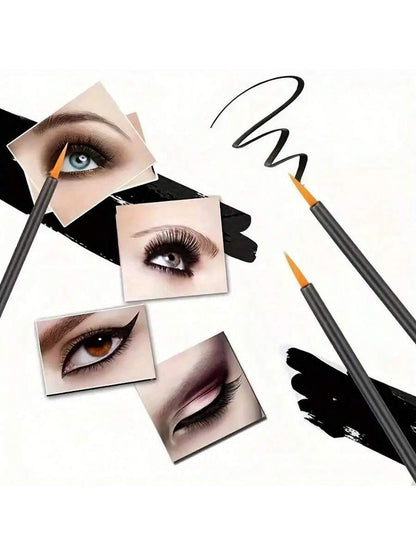50pcs 100Pcs 200pcs/Set Disposable Eyeliner Brushes With Cap Fine Fiber Nail Art Pen Applicators Wand Professional Cosmetic Mini Makeup Tools,Eyebrow Brush,Eyeshadow Brush,Spoolie,Spoolie Brush,Giveaw