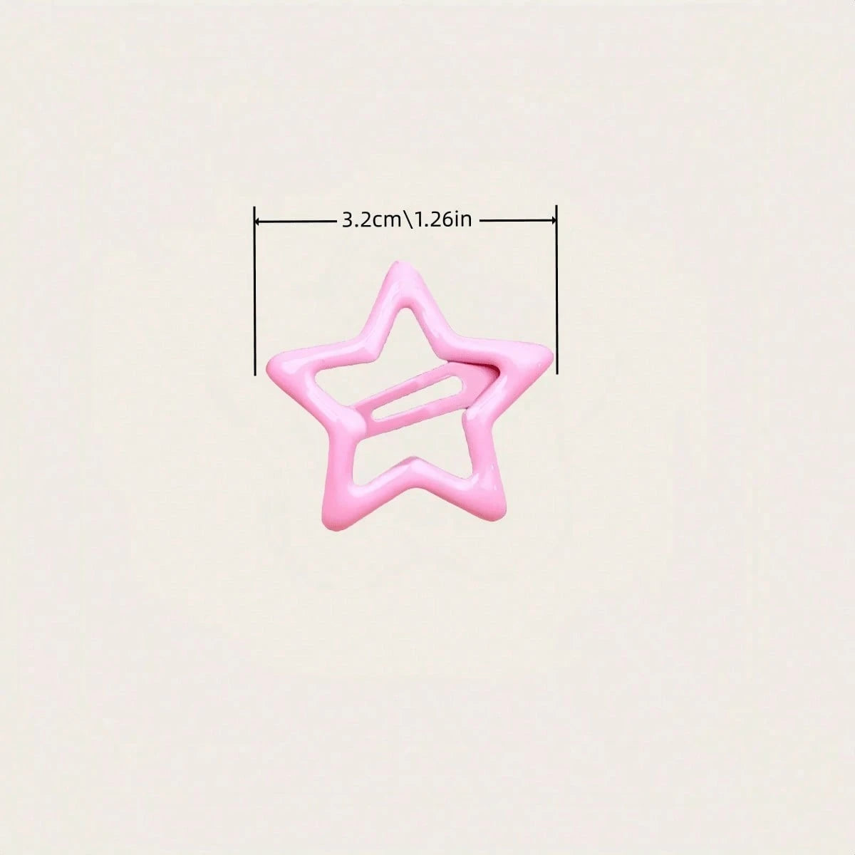 50PCS Candy Color Star Enamel BB Hair Clips, Sweet & Cool Style Snap Clips For Bangs, Flyaways, Ponytail Styling, Hair Accessories For Women