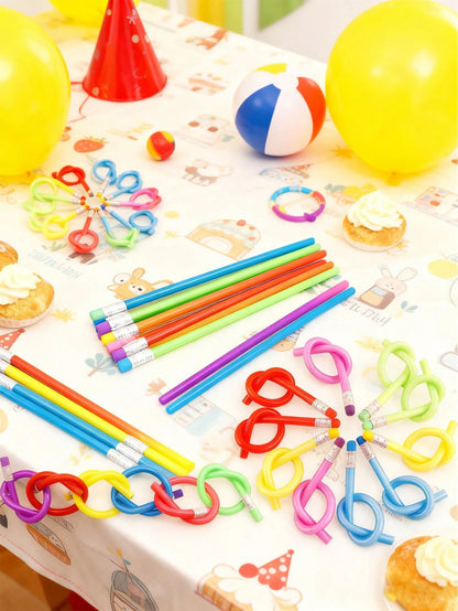 50pcs Flexible Pencils,Magic Bendable Pencils,Back To School Stuff For Kids,Multi-Colored Fun Soft Pencils With Erasers,Party Favors,Classroom Supplies,Stocking Stuffers,Birthday Gifts,Perfect Gifts