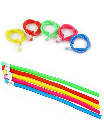 50pcs Flexible Pencils,Magic Bendable Pencils,Back To School Stuff For Kids,Multi-Colored Fun Soft Pencils With Erasers,Party Favors,Classroom Supplies,Stocking Stuffers,Birthday Gifts,Perfect Gifts