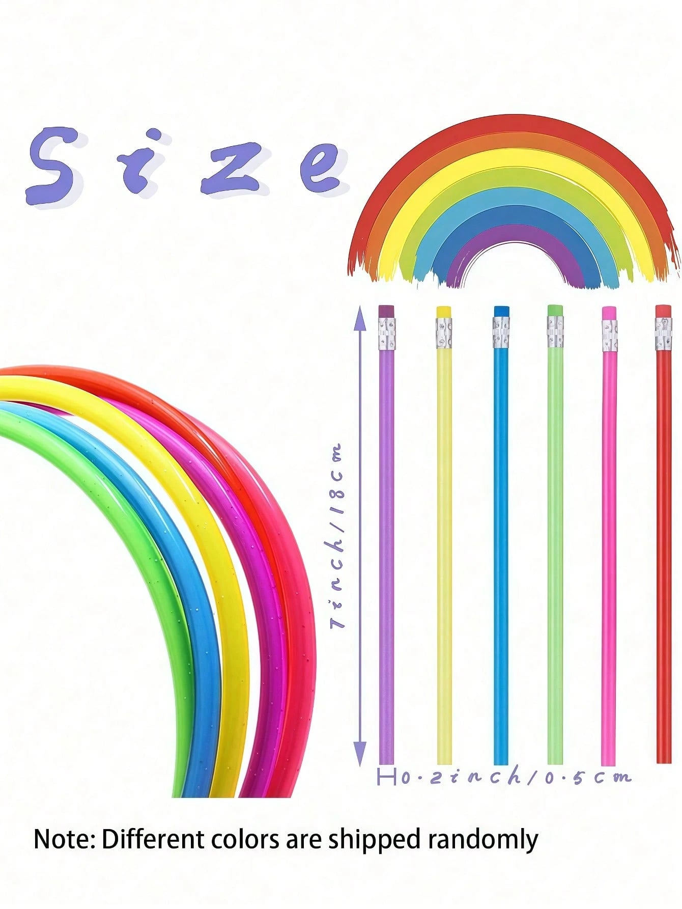 50pcs Flexible Pencils,Magic Bendable Pencils,Back To School Stuff For Kids,Multi-Colored Fun Soft Pencils With Erasers,Party Favors,Classroom Supplies,Stocking Stuffers,Birthday Gifts,Perfect Gifts
