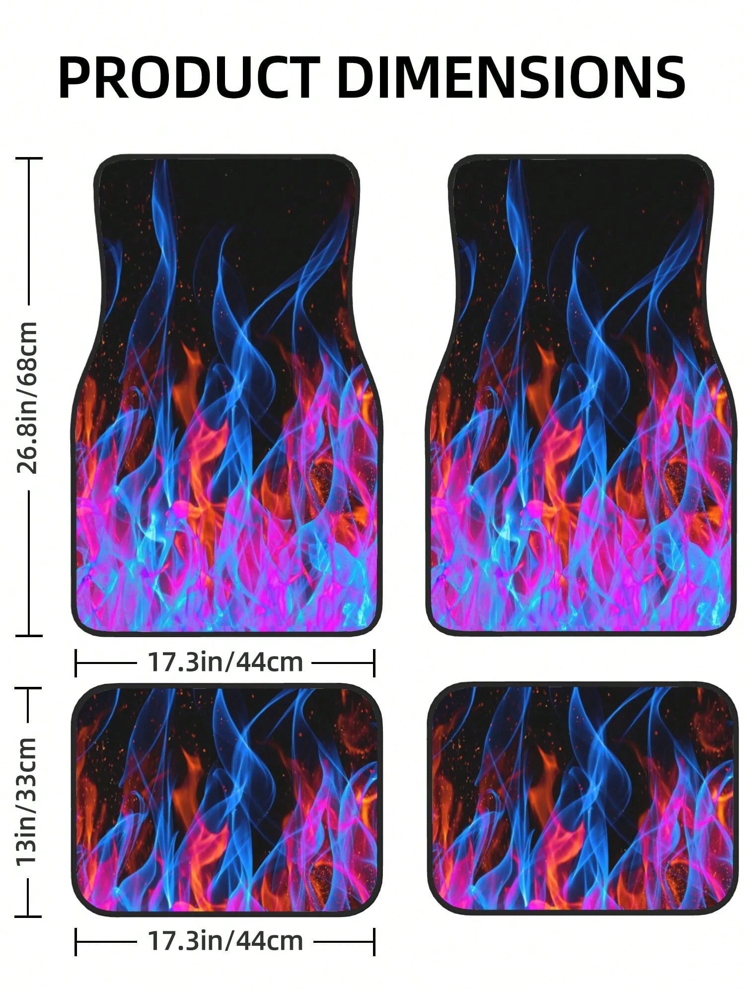 55387295 4-Piece Custom Printed All-Weather Floor Mats- Universal Fit For Suv, Truck, Van| Easy Clean
