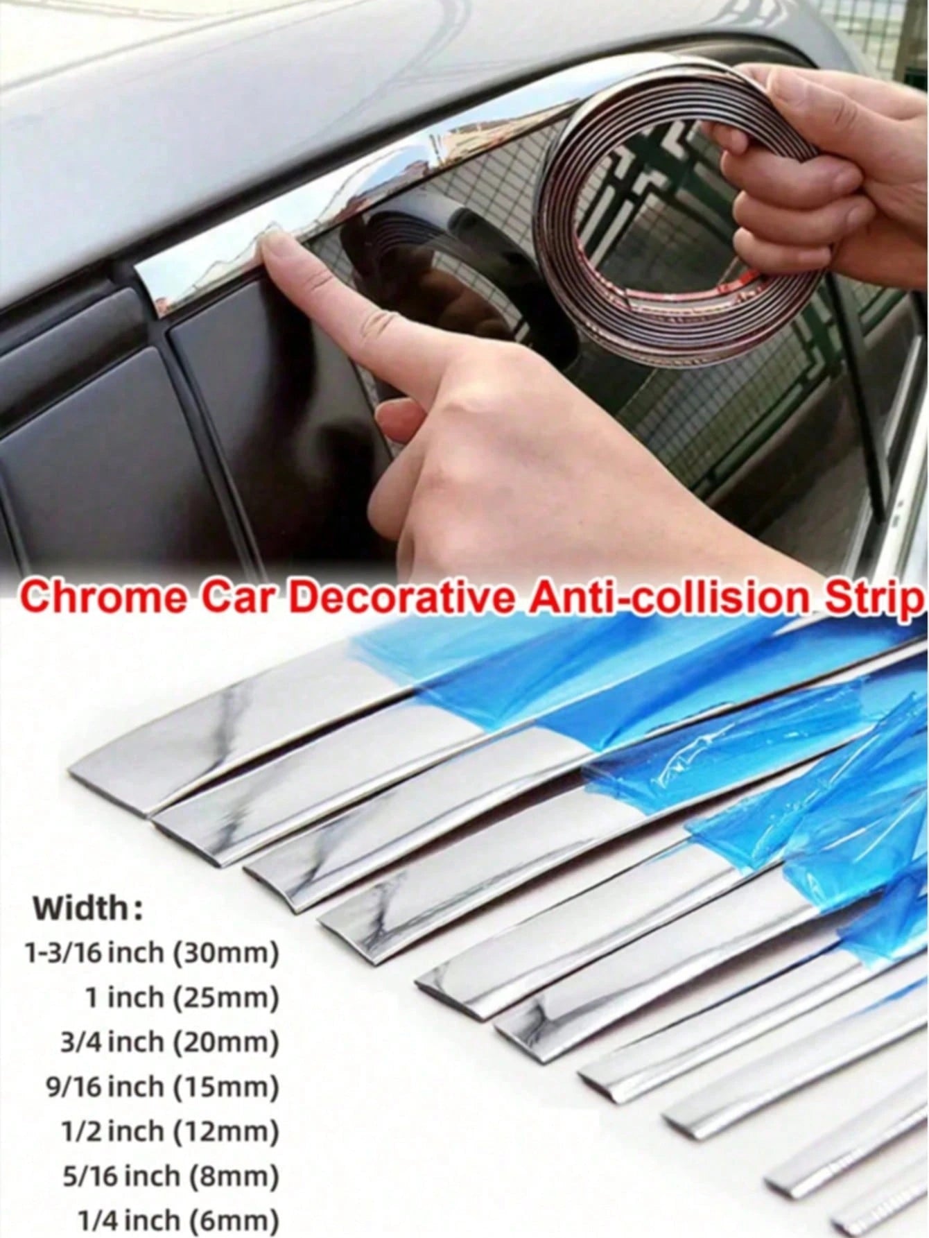 5m/197in Car Decorative Strip- Electroplated Glossy Finish, Suitable For Car Body And Windows, Anti-Scratch Bumper Protection Strip, Car Door Edge Protection Strip, Car Door Edge Decorative Strip, Ca