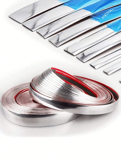 5m/197in Car Decorative Strip- Electroplated Glossy Finish, Suitable For Car Body And Windows, Anti-Scratch Bumper Protection Strip, Car Door Edge Protection Strip, Car Door Edge Decorative Strip, Ca