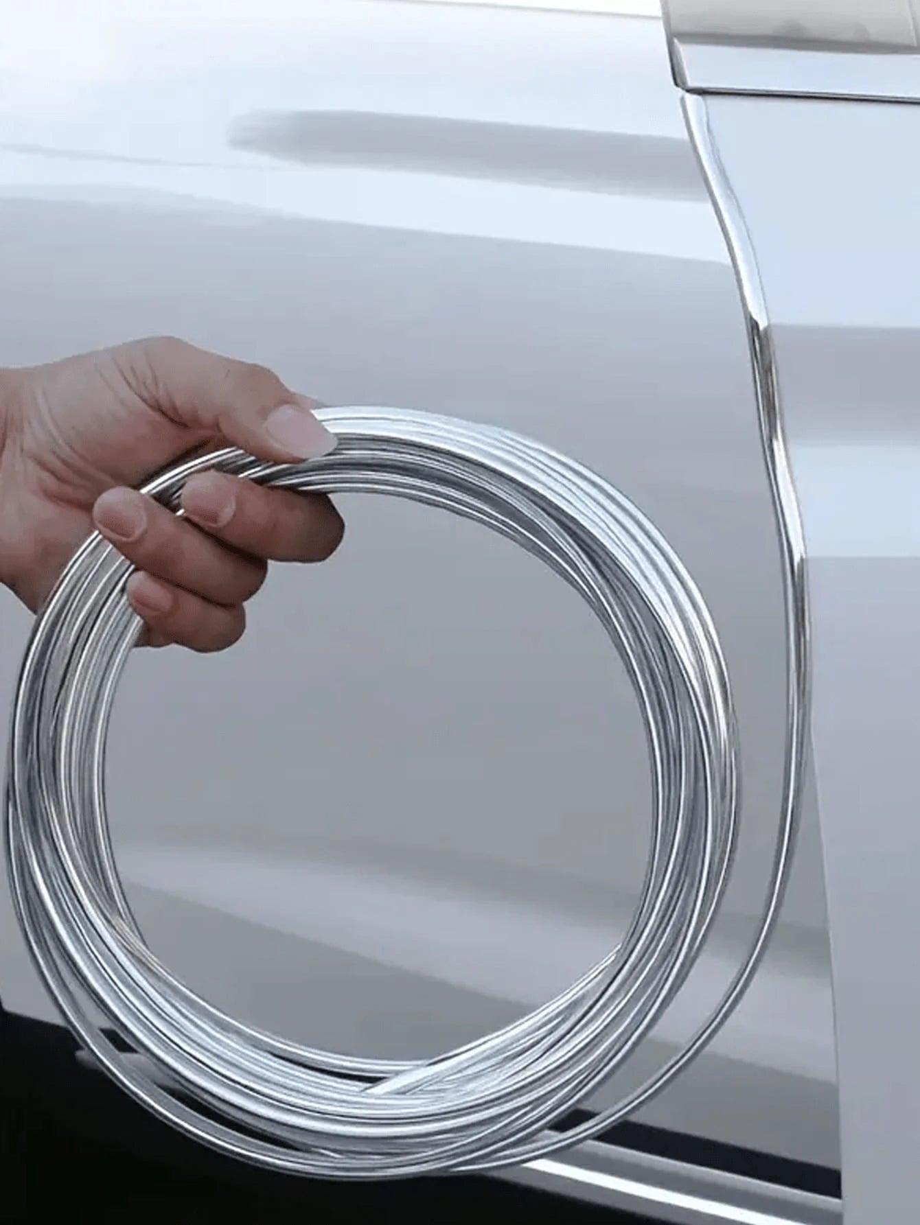 5m Plated Car Air Conditioning Vent U-Shaped Strip, Body Modification Design Bright Strip 5m Plated DIY Decoration, 1 Car Door Edge Protection Strip, Door Scratch Resistant Decorative Strip, Door Seal