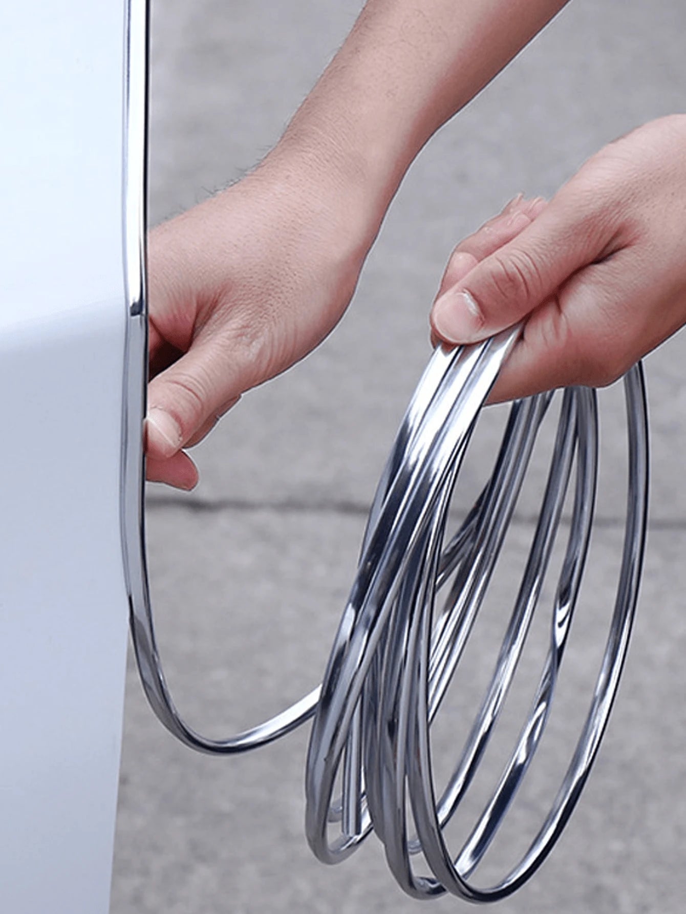 5m Plated Car Air Conditioning Vent U-Shaped Strip, Body Modification Design Bright Strip 5m Plated DIY Decoration, 1 Car Door Edge Protection Strip, Door Scratch Resistant Decorative Strip, Door Seal
