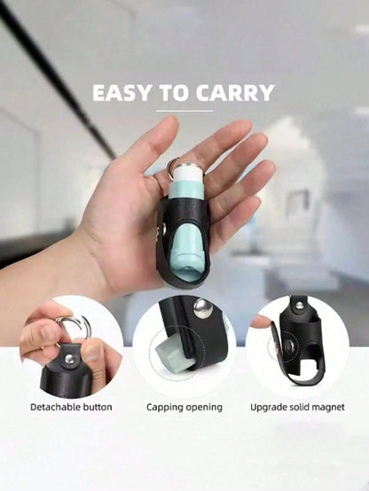 5Pcs,Asthma Inhaler Keychain Holder,Outdoor Portable Mini Cough Spray Bottle Holster,Travel Essential, Casual Style Cough Bottle Protector,Cough And Asthma Single Inhaler PU Leather Case At Night, And