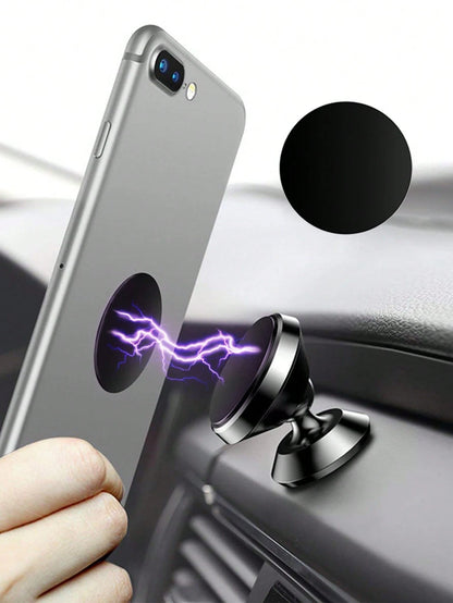 5pcs Car Mount Bracket Stainless Steel Plate With Magnetic Circle Sticker & Ultra Thin Adhesive Circular Metal Plate For Creative Phone Case/Car Phone Holder