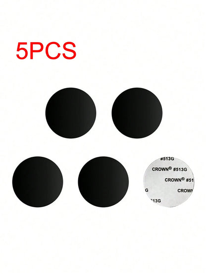 5pcs Car Mount Bracket Stainless Steel Plate With Magnetic Circle Sticker & Ultra Thin Adhesive Circular Metal Plate For Creative Phone Case/Car Phone Holder