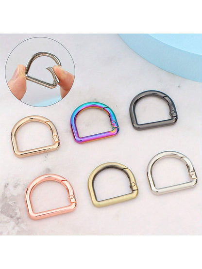 5pcs D-Ring Spring Snap Clips Connectors, Suitable For Belts, Backpacks, Handbags, Wallets, Keychains, Carabiners