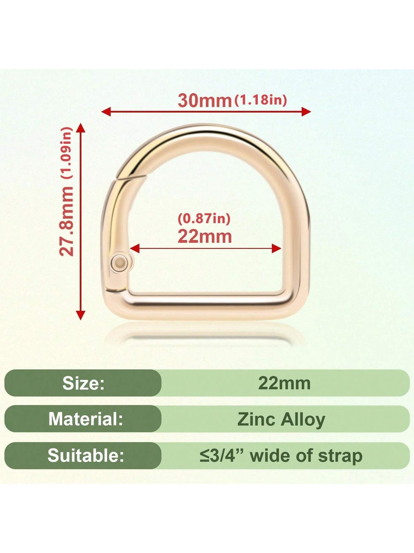 5pcs D-Ring Spring Snap Clips Connectors, Suitable For Belts, Backpacks, Handbags, Wallets, Keychains, Carabiners