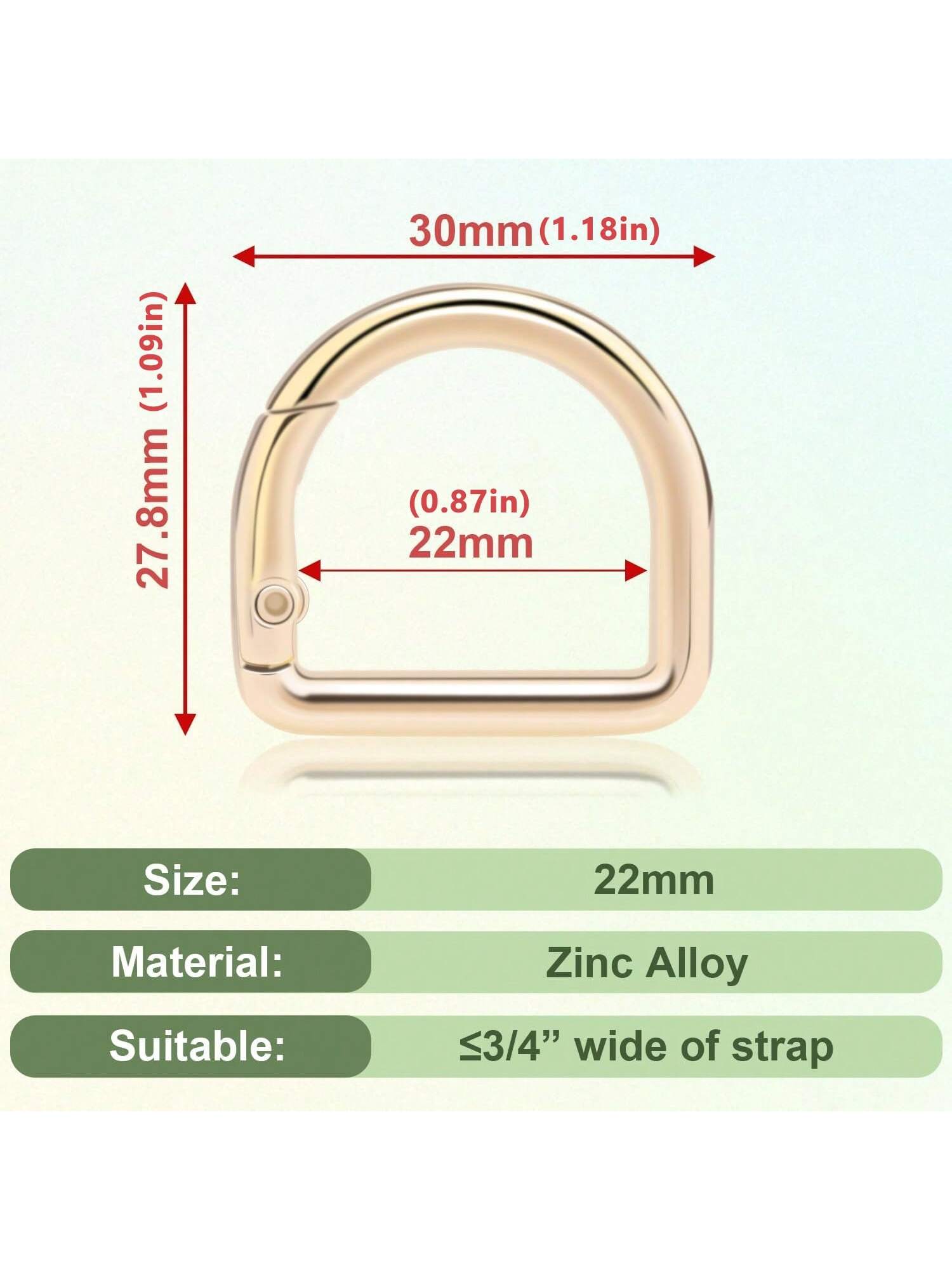 5pcs D-Ring Spring Snap Clips Connectors, Suitable For Belts, Backpacks, Handbags, Wallets, Keychains, Carabiners