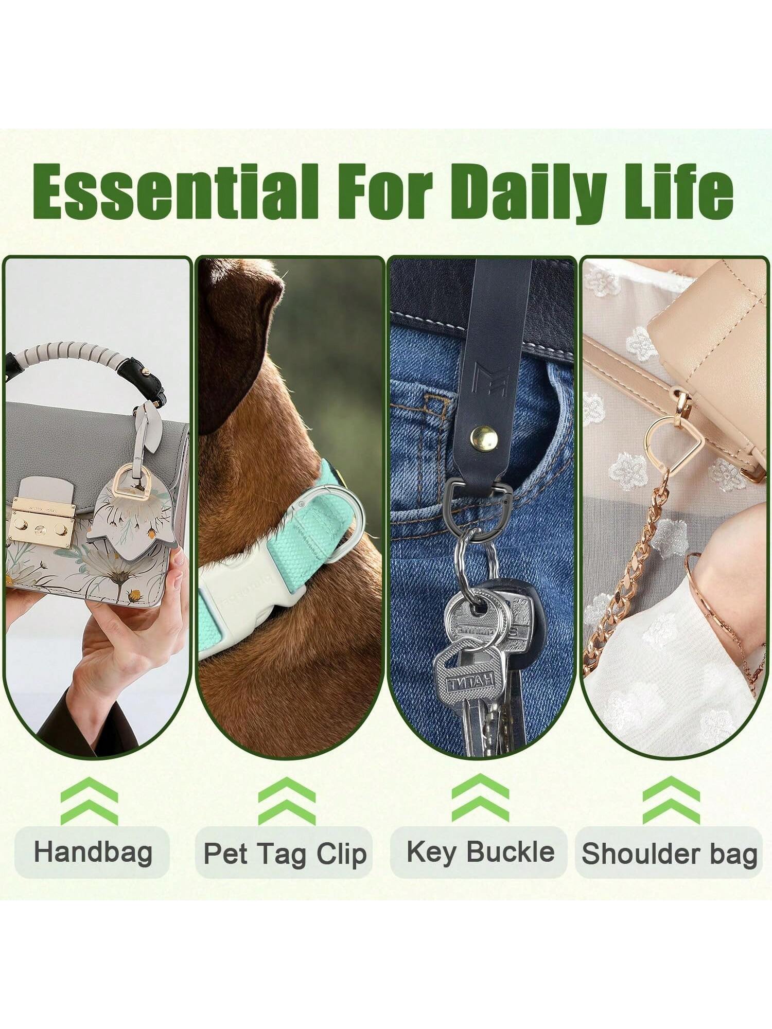 5pcs D-Ring Spring Snap Clips Connectors, Suitable For Belts, Backpacks, Handbags, Wallets, Keychains, Carabiners