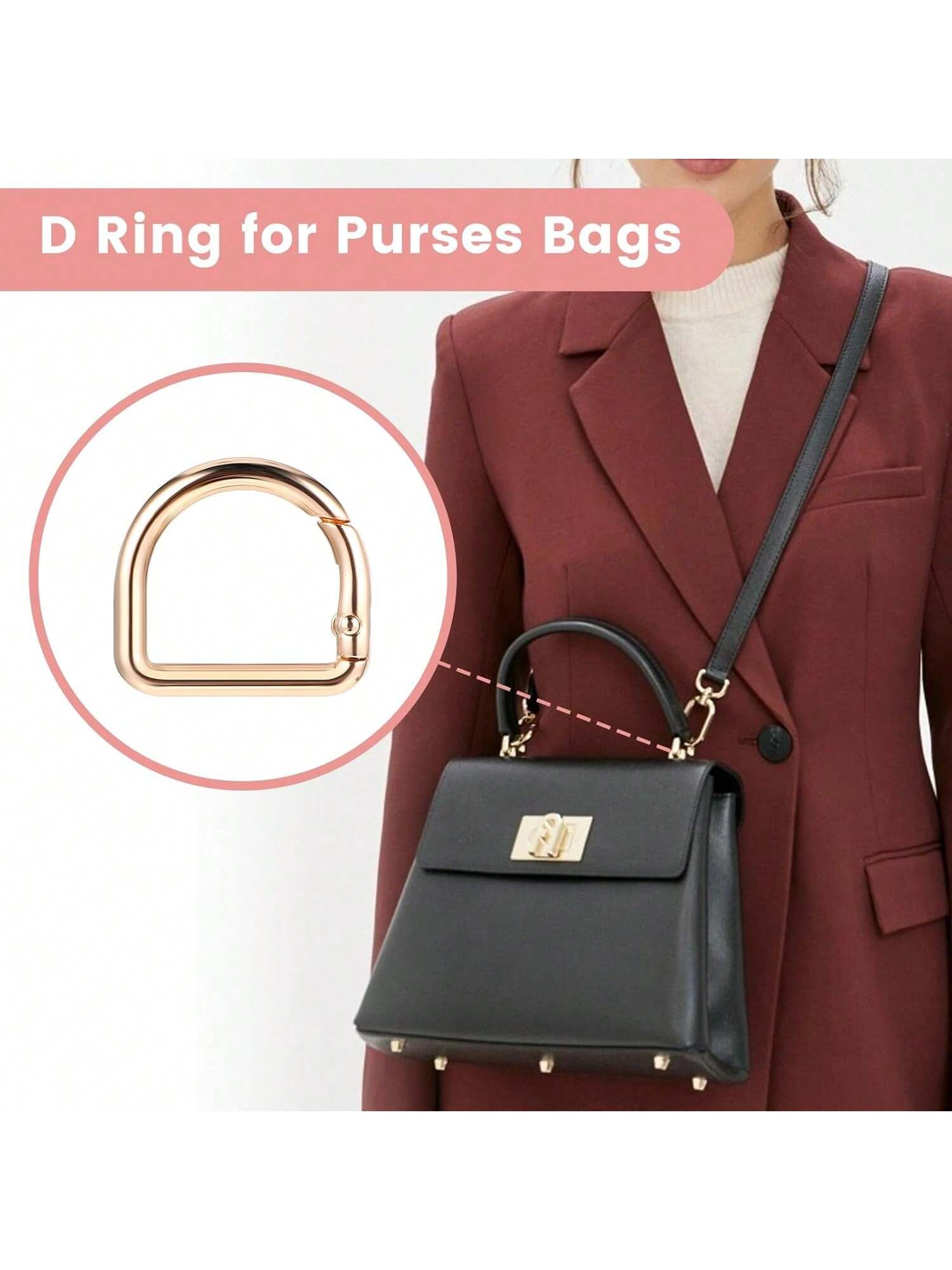 5pcs D-Ring Spring Snap Clips Connectors, Suitable For Belts, Backpacks, Handbags, Wallets, Keychains, Carabiners