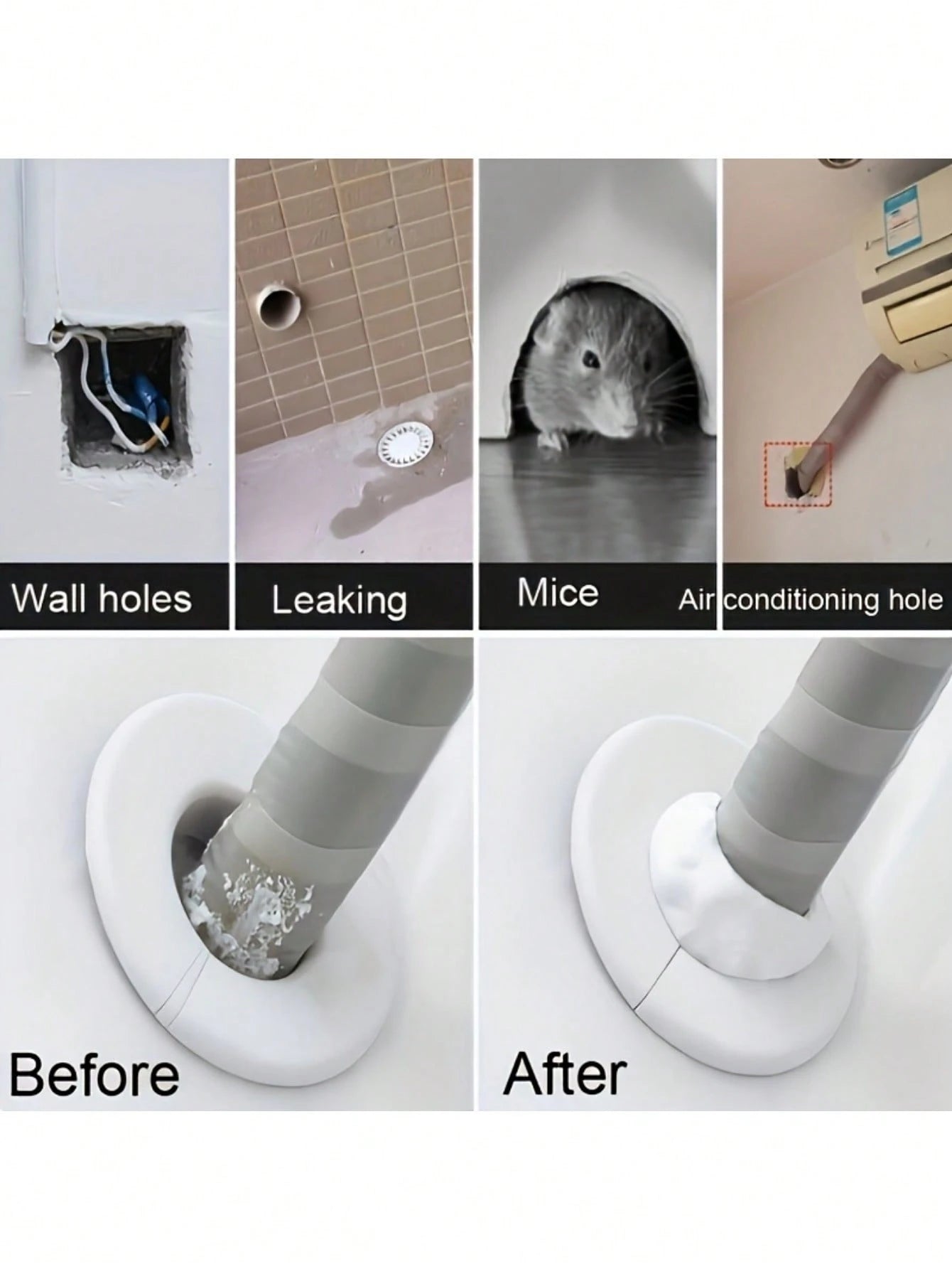 5pcs High-Quality Waterproof Wall Repair Sealant Sticks, Pipe Odor And Insect Proof, Drywall Patch Putty