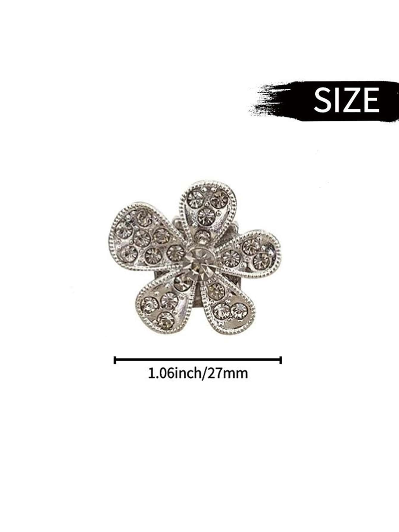 5pcs Rhinestone Decor Floral Shaped Car Air Outlet Ornament