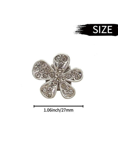 5pcs Rhinestone Decor Floral Shaped Car Air Outlet Ornament