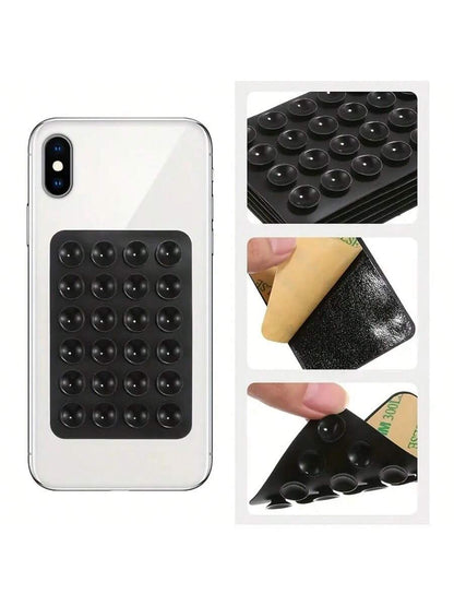 5pcs/Set Silicone Phone Grip Holder With 24pcs Suction Cups, Compatible With IPhone & Android Phones: Selfie & Video Sticky Phone Handle, Applicable For Shower & Wall Mounting, Great Gift For Friends