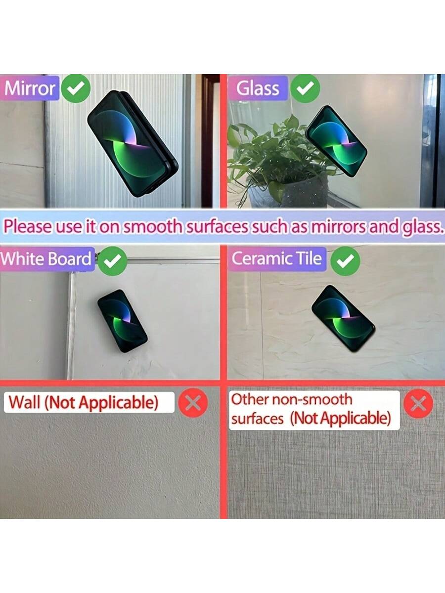 5pcs/Set Silicone Phone Grip Holder With 24pcs Suction Cups, Compatible With IPhone & Android Phones: Selfie & Video Sticky Phone Handle, Applicable For Shower & Wall Mounting, Great Gift For Friends