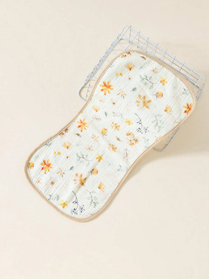 5pcs/Set Striped Soft Cotton Muslin Flower Pattern Baby Bibs/Burp Cloths For Girls