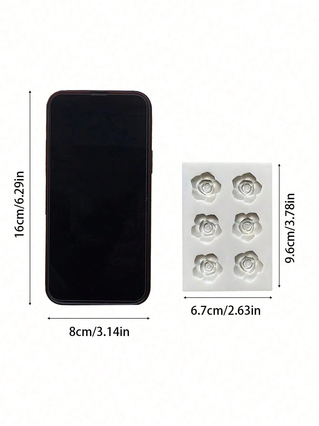 6-Cavity Rose Shaped 3D Silicone Mold- Flower Design Mold For Candle Making, Soap Making, Wax Melts, Resin Crafts And DIY Projects| Reusable Non-Stick Silicone Molding Tool, Suitable For Craft Enthu