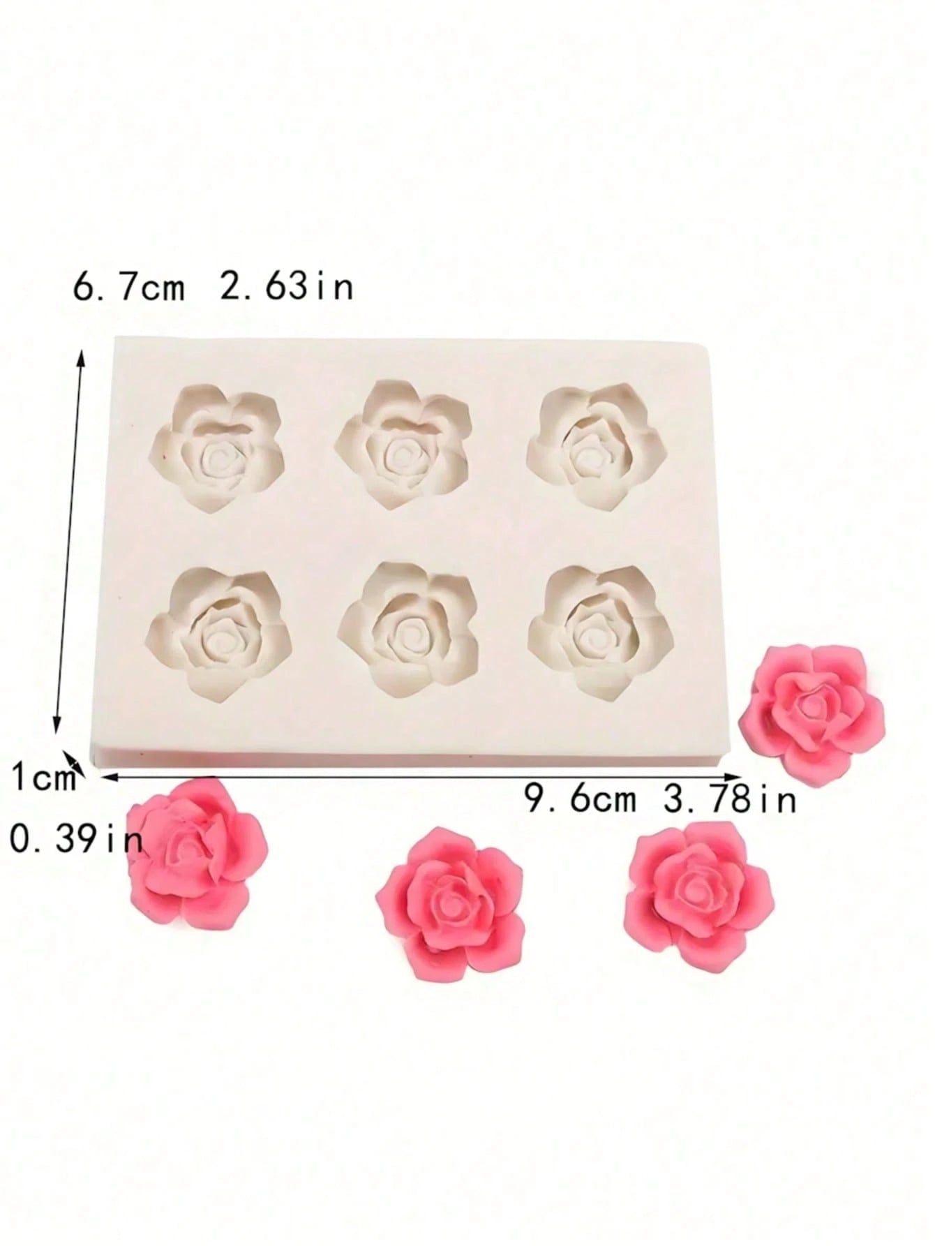 6-Cavity Rose Shaped 3D Silicone Mold- Flower Design Mold For Candle Making, Soap Making, Wax Melts, Resin Crafts And DIY Projects| Reusable Non-Stick Silicone Molding Tool, Suitable For Craft Enthu