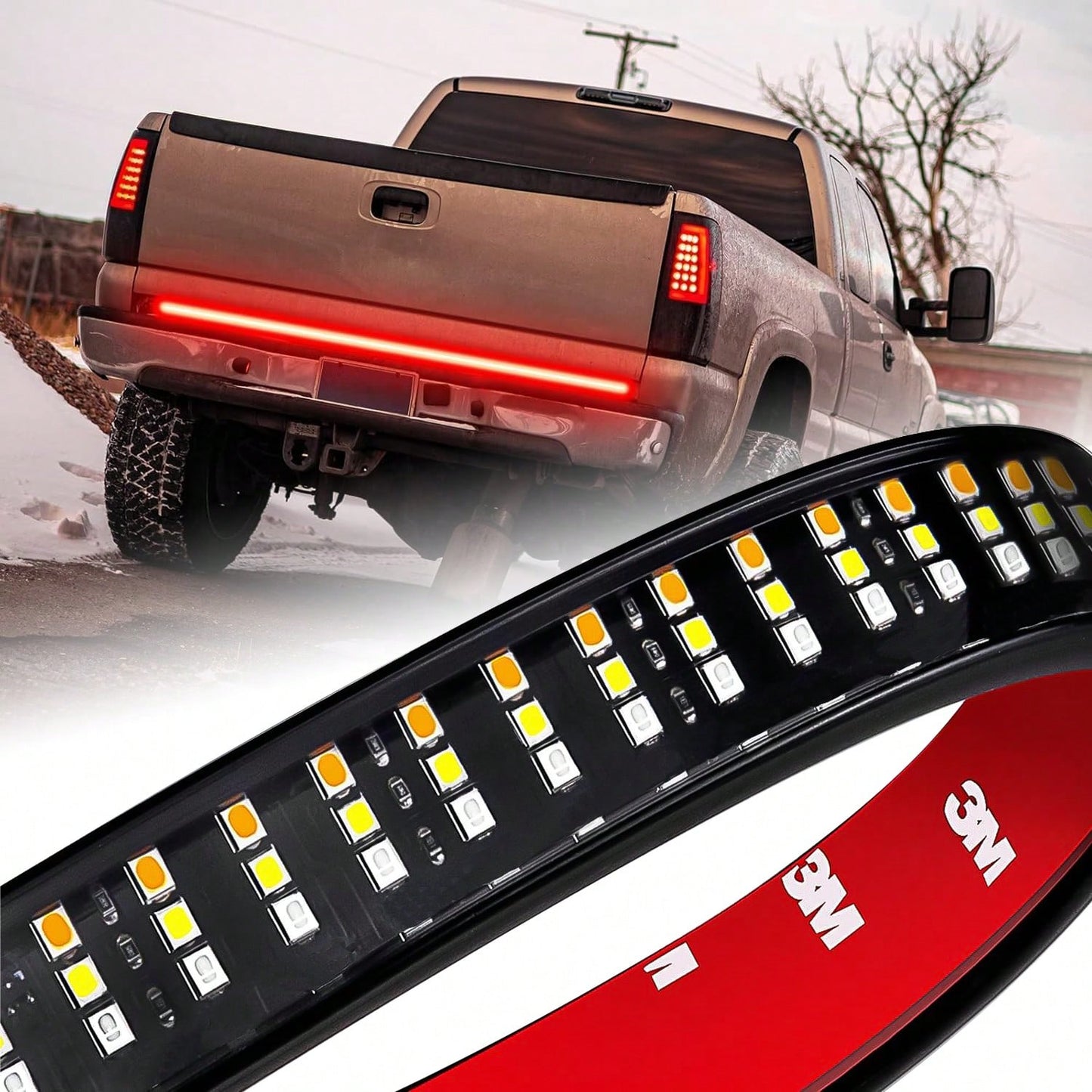 60 Inch Car Truck Tailgate Light Bar 12V 5 Function LED Brake Light Strip Turn Signal Warning Reverse Light Waterproof-Car Accessories\Car\Car Accessories For Woman