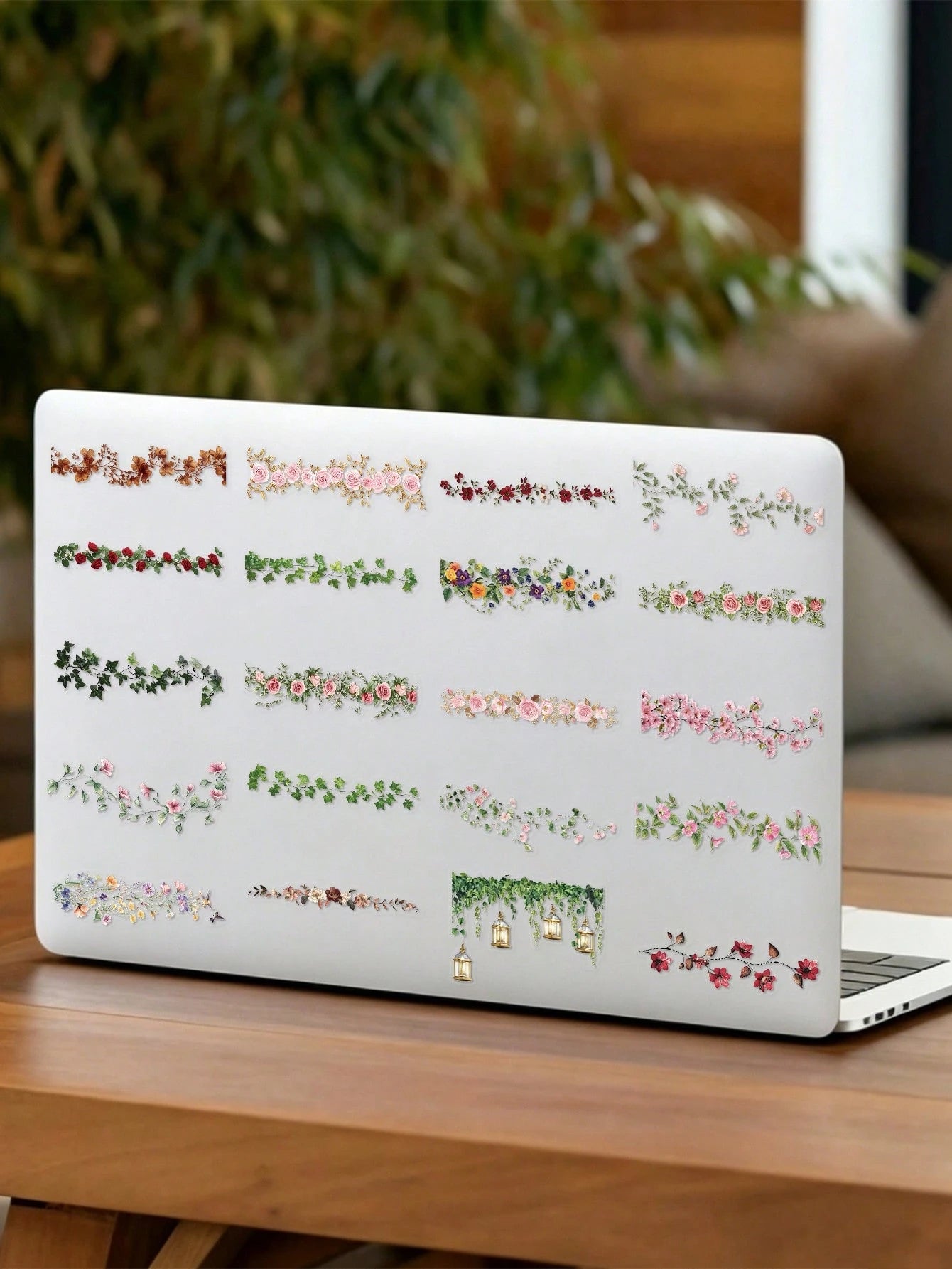 60pcs Floral Decorative Border Stickers, Waterproof Transparent Stickers For Water Bottle, Laptop, Phone, Desktop, Wall, Luggage, Refrigerator, Room Decor, Scrapbook, Phone Case, Home Decor, Birthday