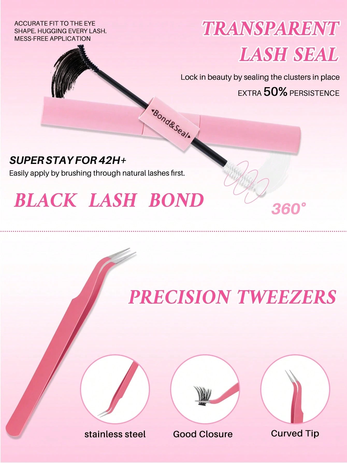 640PCS D Curl 30D40D50D Mix 9-16mm Cluster Lashes Book Kit, Soft And Comfortable False Eyelashes Long-Lasting Lashes Kit With Lash Bond&Seal And Lash Tweezers, Perfect For DIY At Home, Beginner Friend