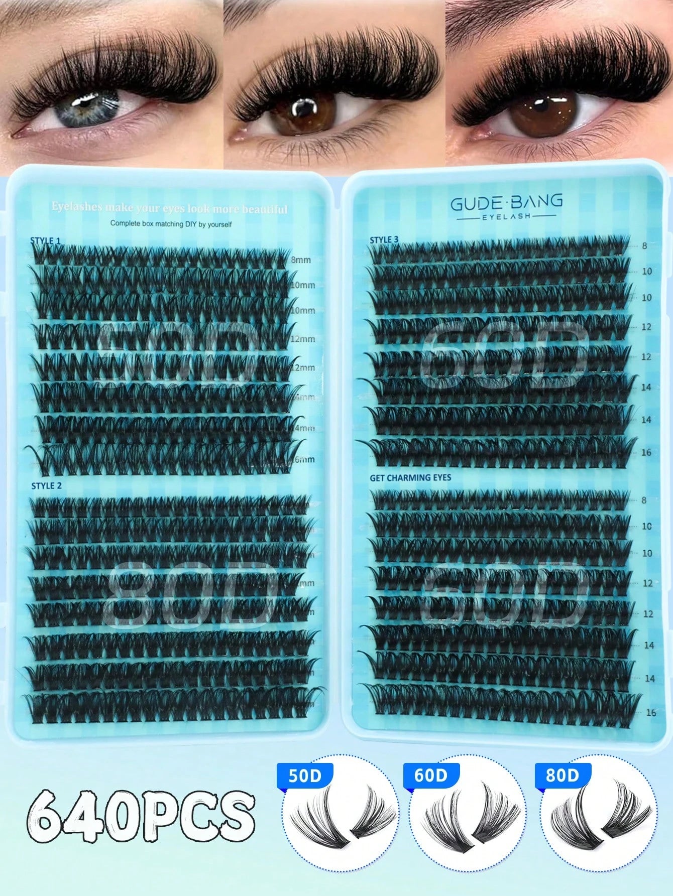 640pcs D Curl Faux Mink Eyelashes, Voluminous & Full, Lightweight &, Large Capacity Single Lash Set, Can Be Paired With Glue, Remover, Tweezers As Needed, Soft Mixed Style Lashes, Create 3D Dimension
