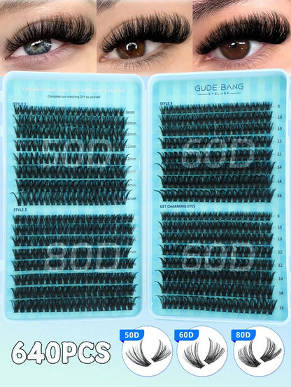640pcs D Curl Faux Mink Eyelashes, Voluminous & Full, Lightweight &, Large Capacity Single Lash Set, Can Be Paired With Glue, Remover, Tweezers As Needed, Soft Mixed Style Lashes, Create 3D Dimension