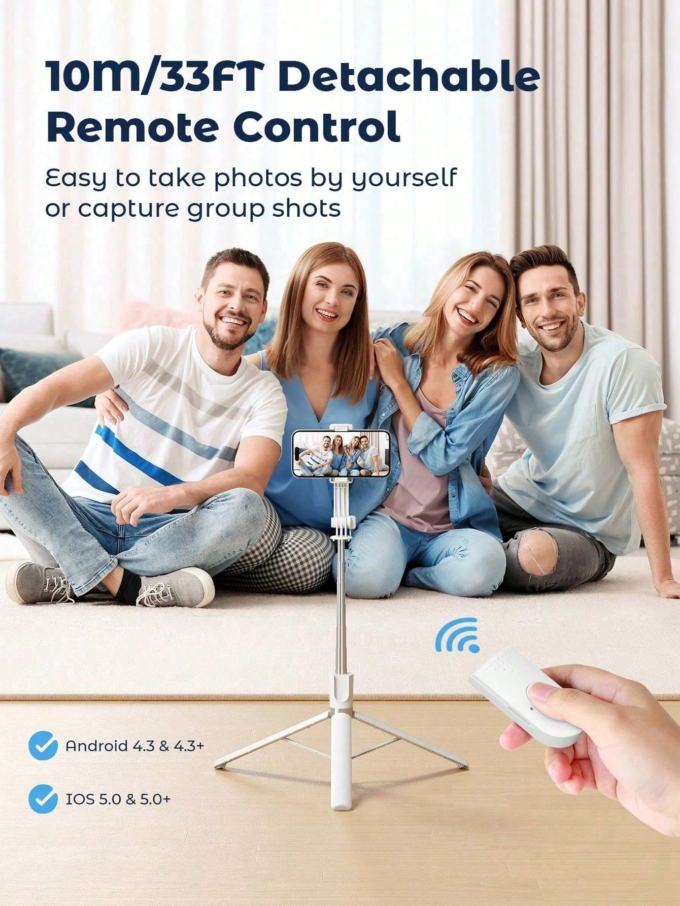 68'' Extendable Selfie Stick Tripod With Wireless Remote & Light – Reinforced Tripod, Multi Functional Extendable & Portable Phone Tripod With Remote,With Light,Compatible With IPhone 17 Pro Max/13/12