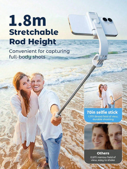 68'' Extendable Selfie Stick Tripod With Wireless Remote & Light – Reinforced Tripod, Multi Functional Extendable & Portable Phone Tripod With Remote,With Light,Compatible With IPhone 17 Pro Max/13/12